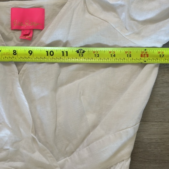 Lilly Pulitzer Iralee Short Sleeve Linen Dress in Resort White size 6 - Picture 6 of 9